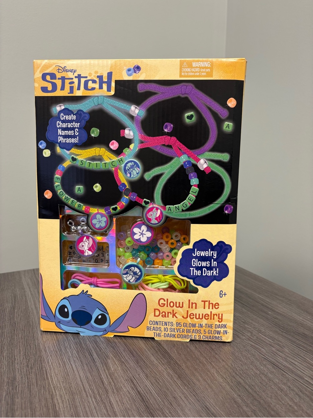 Disney Stitch Glow in the Dark Jewelry Making Kit New Sealed